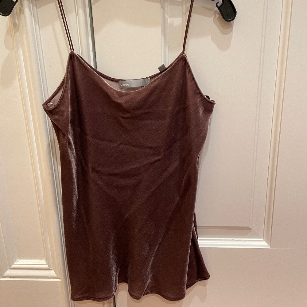 Vince taupe velour camisole size small